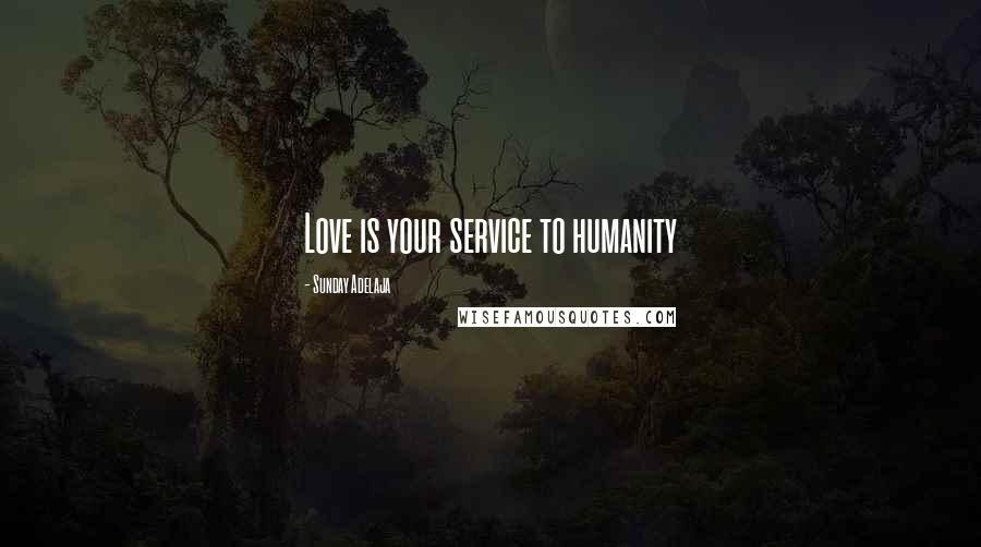 Sunday Adelaja Quotes: Love is your service to humanity