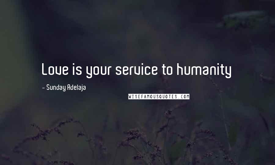 Sunday Adelaja Quotes: Love is your service to humanity