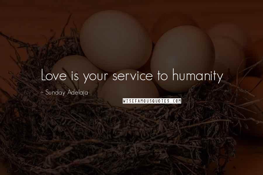 Sunday Adelaja Quotes: Love is your service to humanity