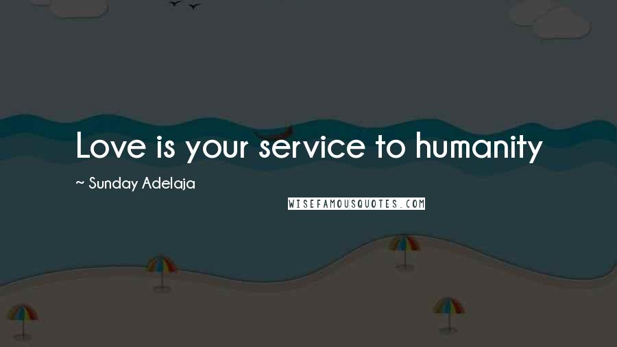 Sunday Adelaja Quotes: Love is your service to humanity