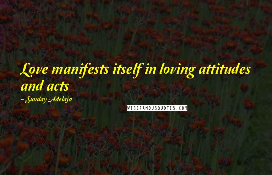 Sunday Adelaja Quotes: Love manifests itself in loving attitudes and acts