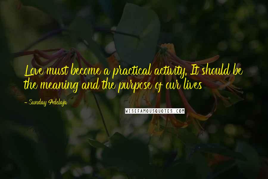 Sunday Adelaja Quotes: Love must become a practical activity. It should be the meaning and the purpose of our lives