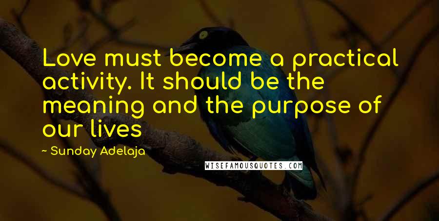 Sunday Adelaja Quotes: Love must become a practical activity. It should be the meaning and the purpose of our lives