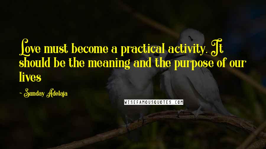 Sunday Adelaja Quotes: Love must become a practical activity. It should be the meaning and the purpose of our lives