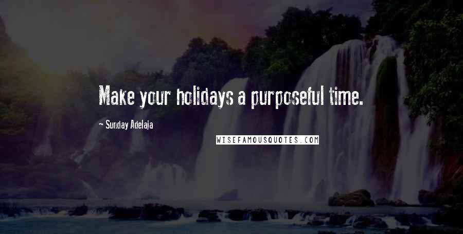 Sunday Adelaja Quotes: Make your holidays a purposeful time.