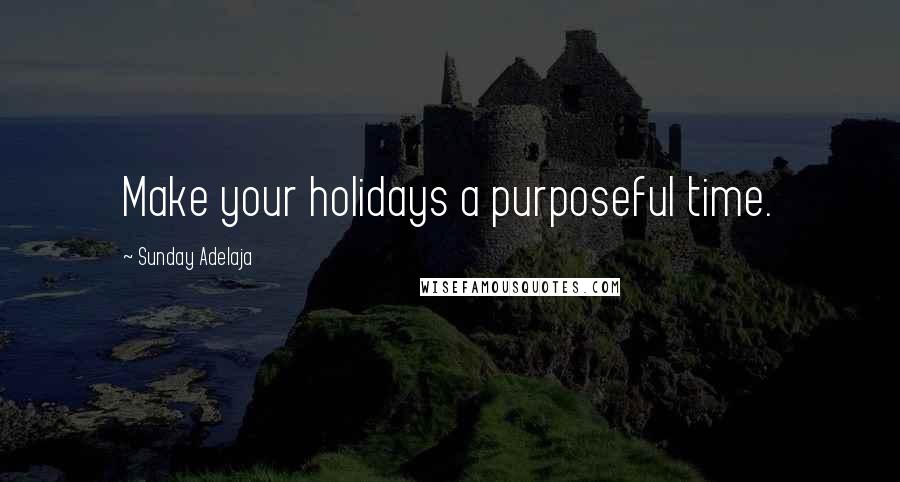 Sunday Adelaja Quotes: Make your holidays a purposeful time.