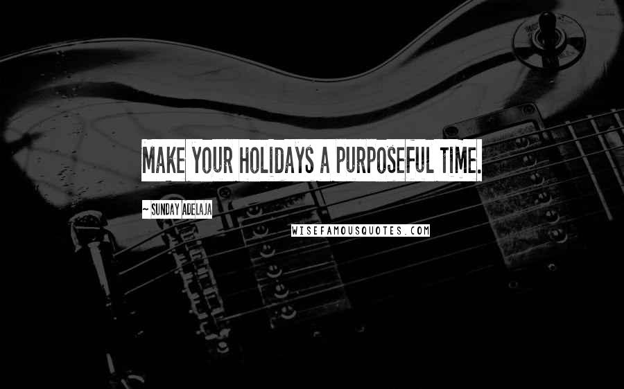 Sunday Adelaja Quotes: Make your holidays a purposeful time.