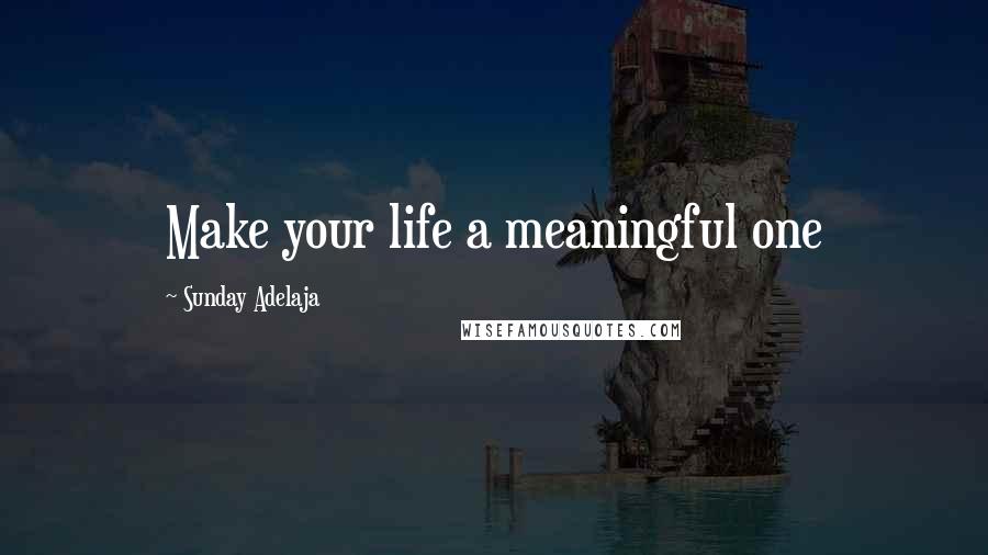 Sunday Adelaja Quotes: Make your life a meaningful one
