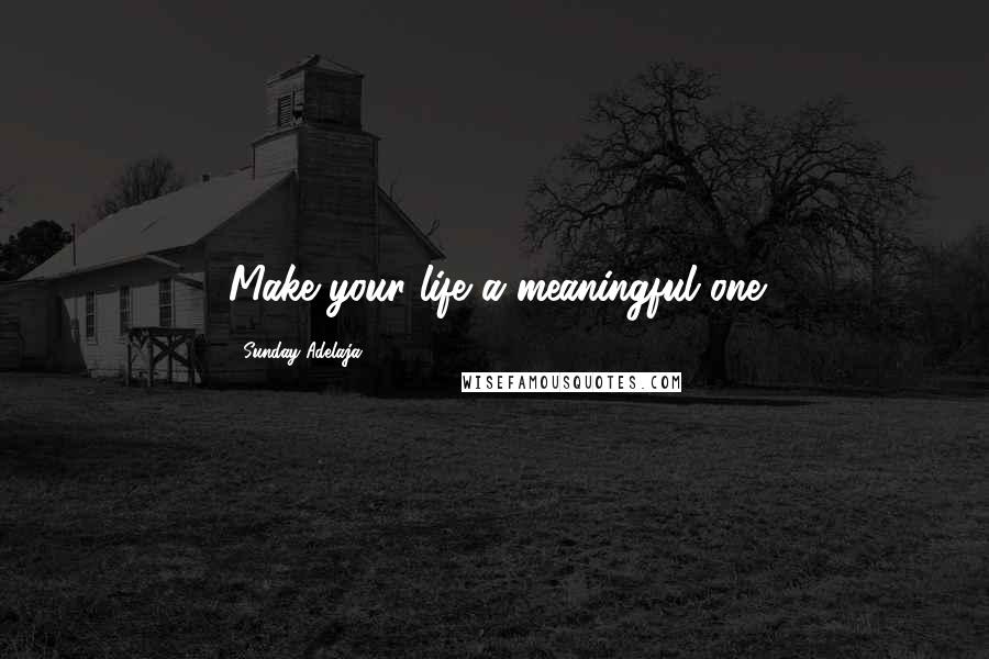 Sunday Adelaja Quotes: Make your life a meaningful one