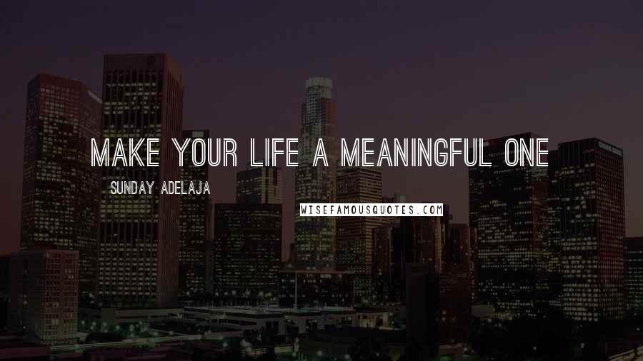 Sunday Adelaja Quotes: Make your life a meaningful one