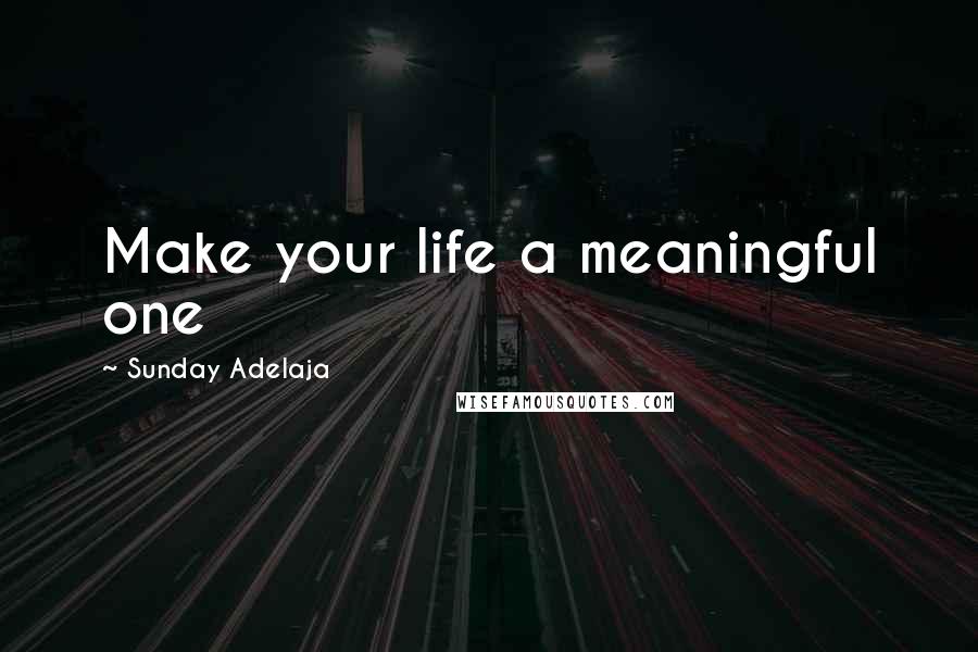 Sunday Adelaja Quotes: Make your life a meaningful one