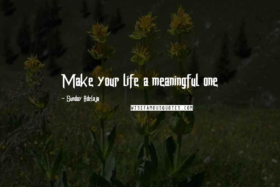Sunday Adelaja Quotes: Make your life a meaningful one