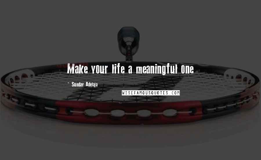 Sunday Adelaja Quotes: Make your life a meaningful one