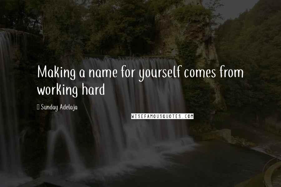 Sunday Adelaja Quotes: Making a name for yourself comes from working hard