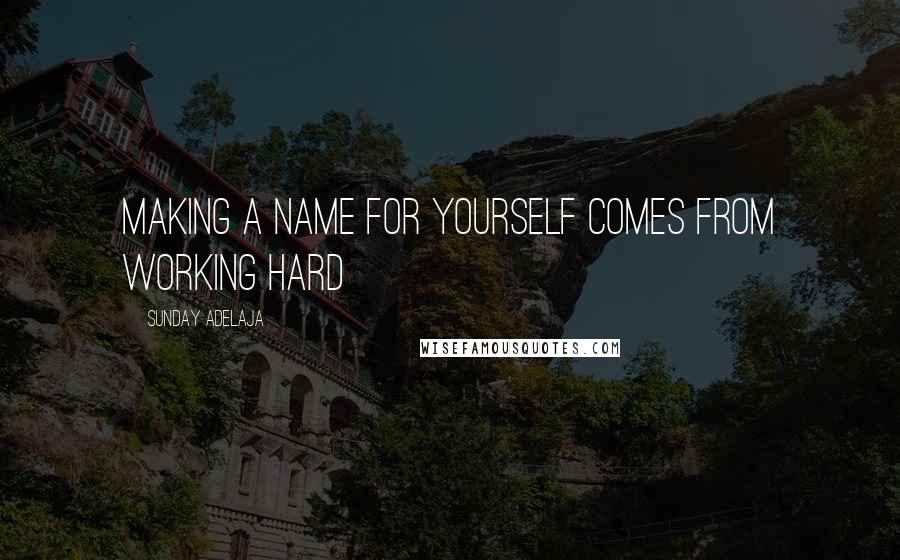 Sunday Adelaja Quotes: Making a name for yourself comes from working hard