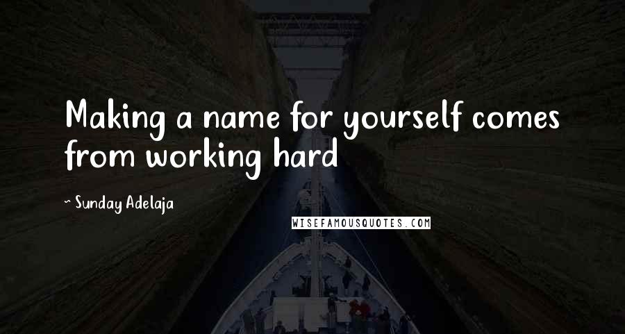 Sunday Adelaja Quotes: Making a name for yourself comes from working hard