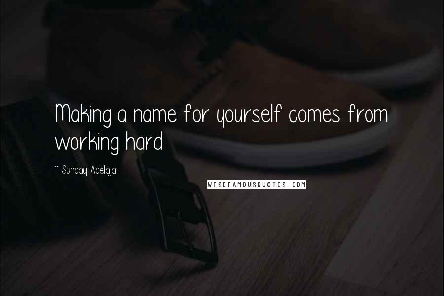 Sunday Adelaja Quotes: Making a name for yourself comes from working hard