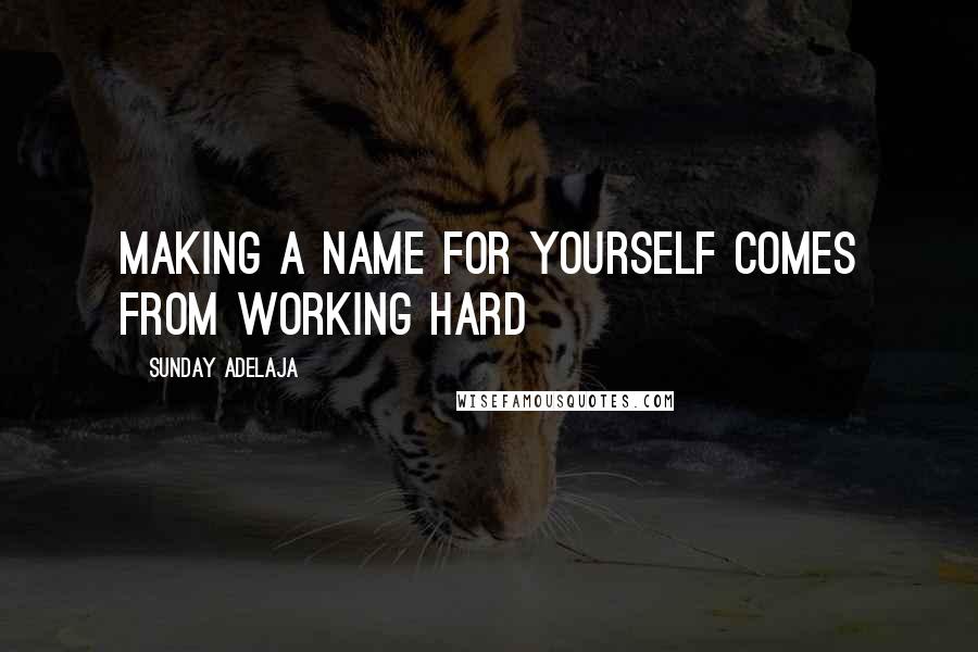 Sunday Adelaja Quotes: Making a name for yourself comes from working hard