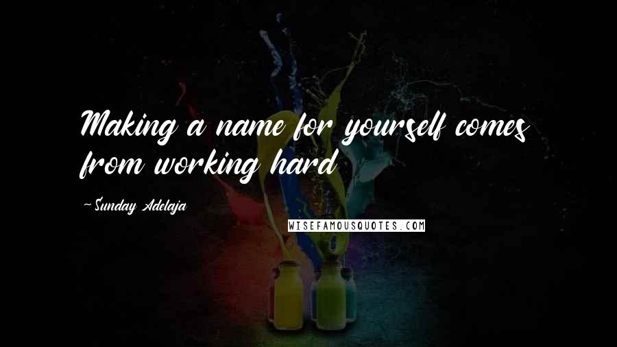 Sunday Adelaja Quotes: Making a name for yourself comes from working hard