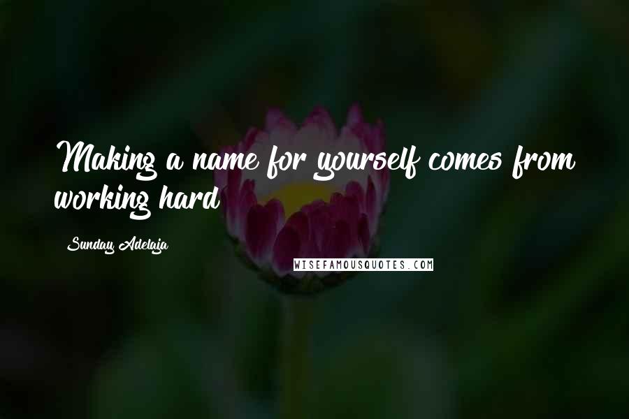 Sunday Adelaja Quotes: Making a name for yourself comes from working hard