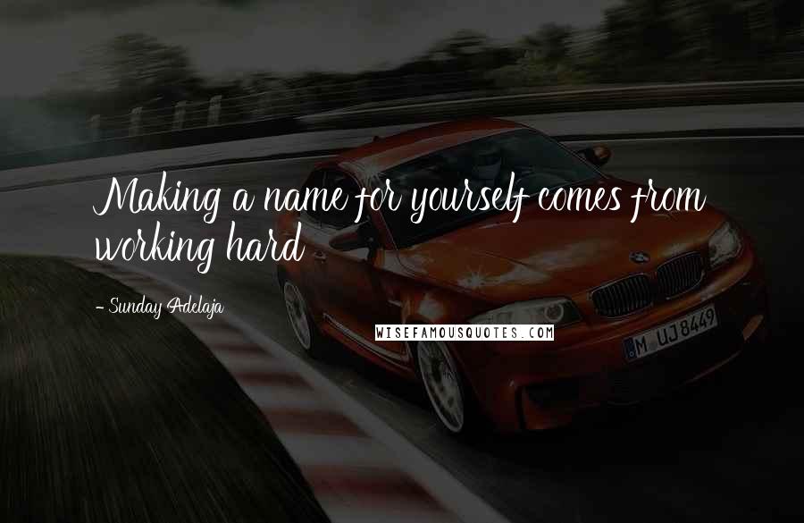 Sunday Adelaja Quotes: Making a name for yourself comes from working hard