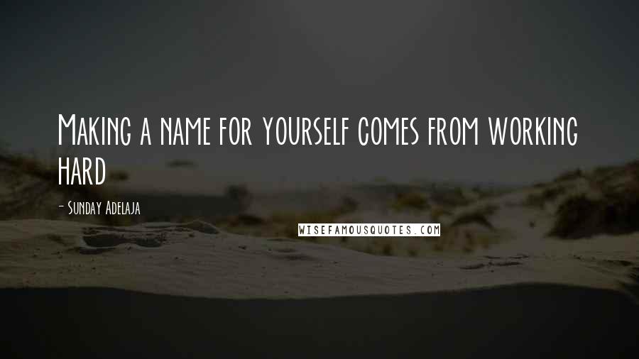 Sunday Adelaja Quotes: Making a name for yourself comes from working hard