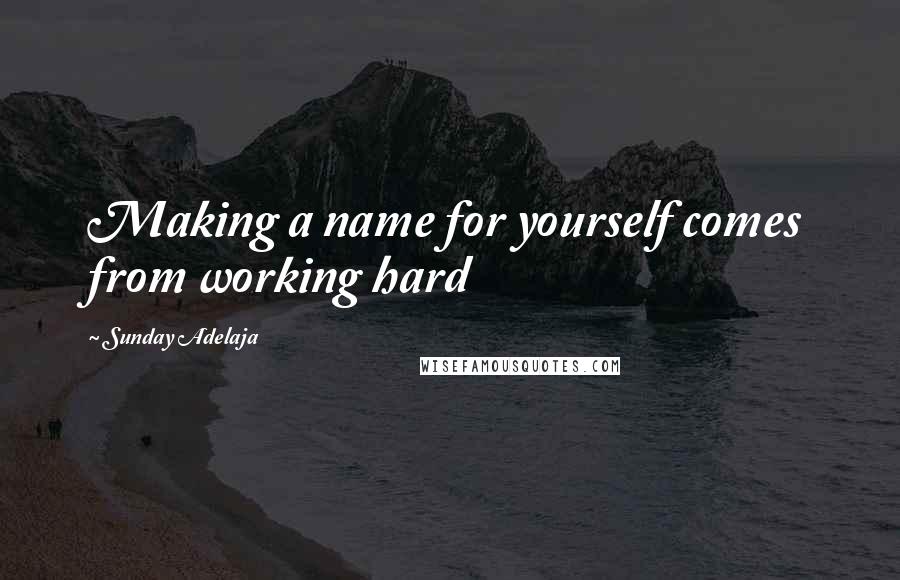 Sunday Adelaja Quotes: Making a name for yourself comes from working hard