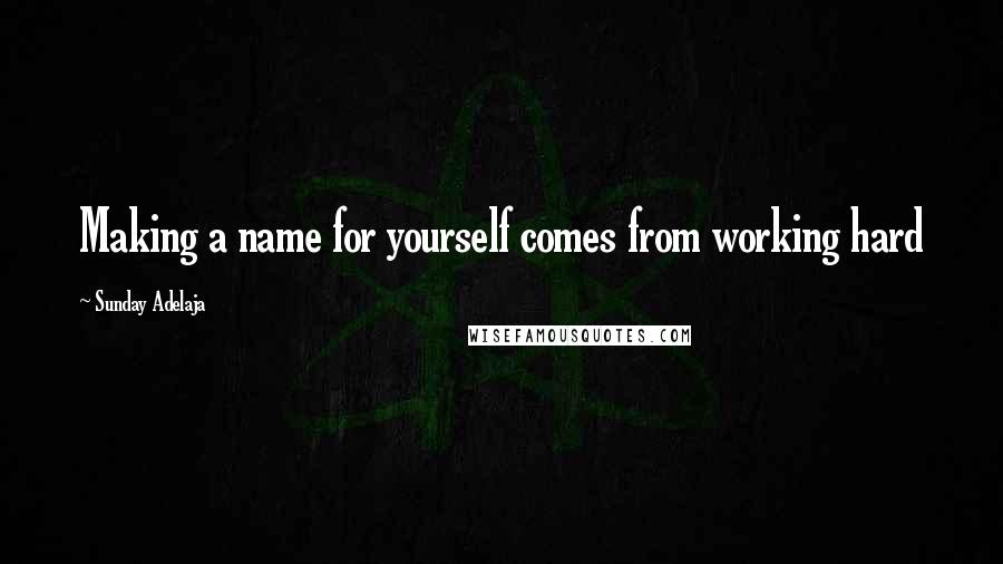 Sunday Adelaja Quotes: Making a name for yourself comes from working hard