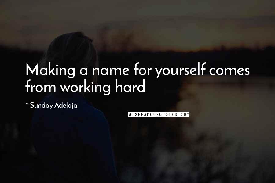 Sunday Adelaja Quotes: Making a name for yourself comes from working hard