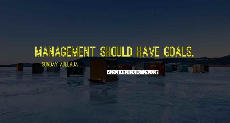 Sunday Adelaja Quotes: Management should have goals.