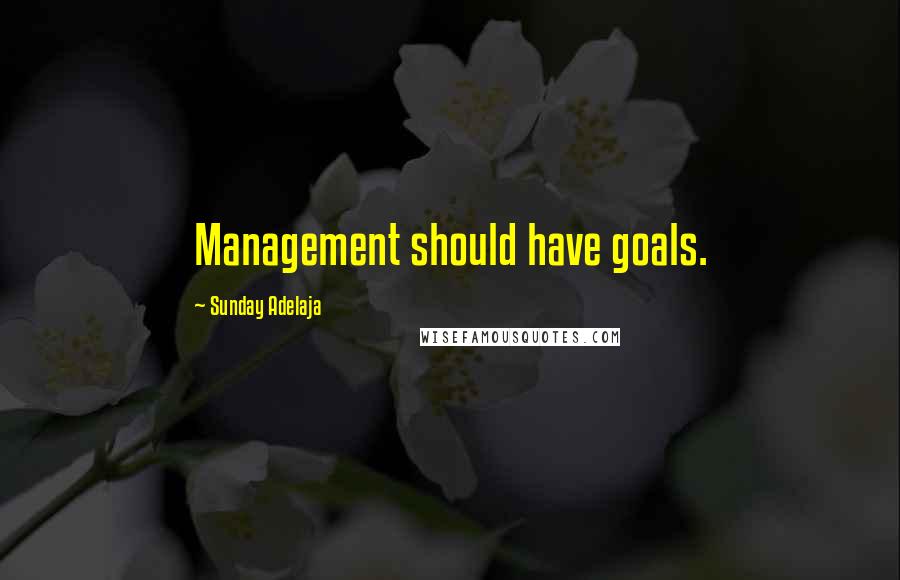 Sunday Adelaja Quotes: Management should have goals.