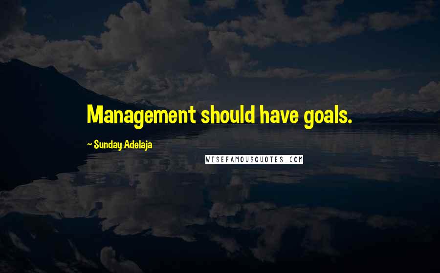 Sunday Adelaja Quotes: Management should have goals.