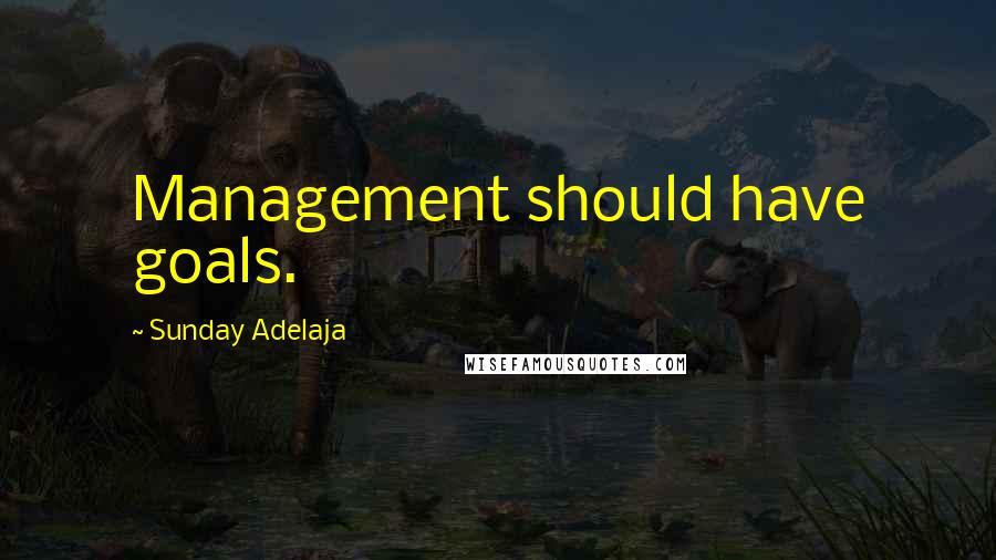 Sunday Adelaja Quotes: Management should have goals.