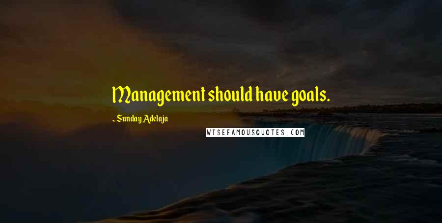 Sunday Adelaja Quotes: Management should have goals.