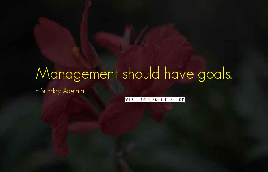 Sunday Adelaja Quotes: Management should have goals.