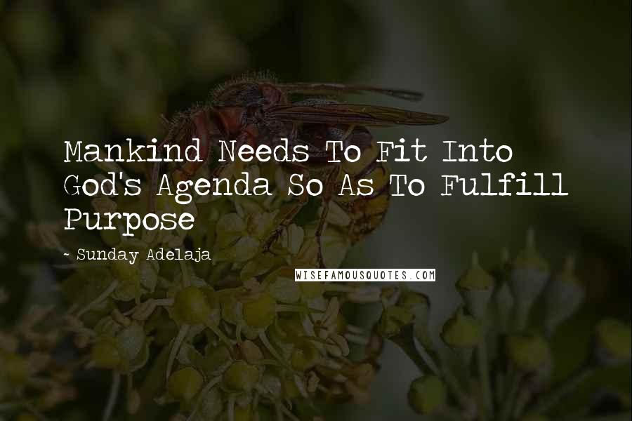 Sunday Adelaja Quotes: Mankind Needs To Fit Into God's Agenda So As To Fulfill Purpose