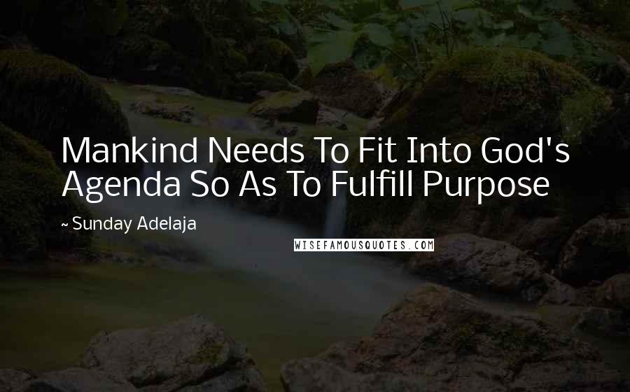 Sunday Adelaja Quotes: Mankind Needs To Fit Into God's Agenda So As To Fulfill Purpose