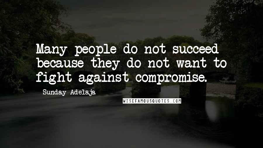 Sunday Adelaja Quotes: Many people do not succeed because they do not want to fight against compromise.