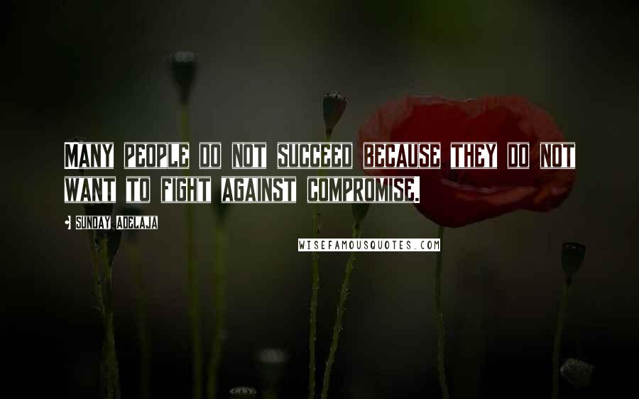 Sunday Adelaja Quotes: Many people do not succeed because they do not want to fight against compromise.