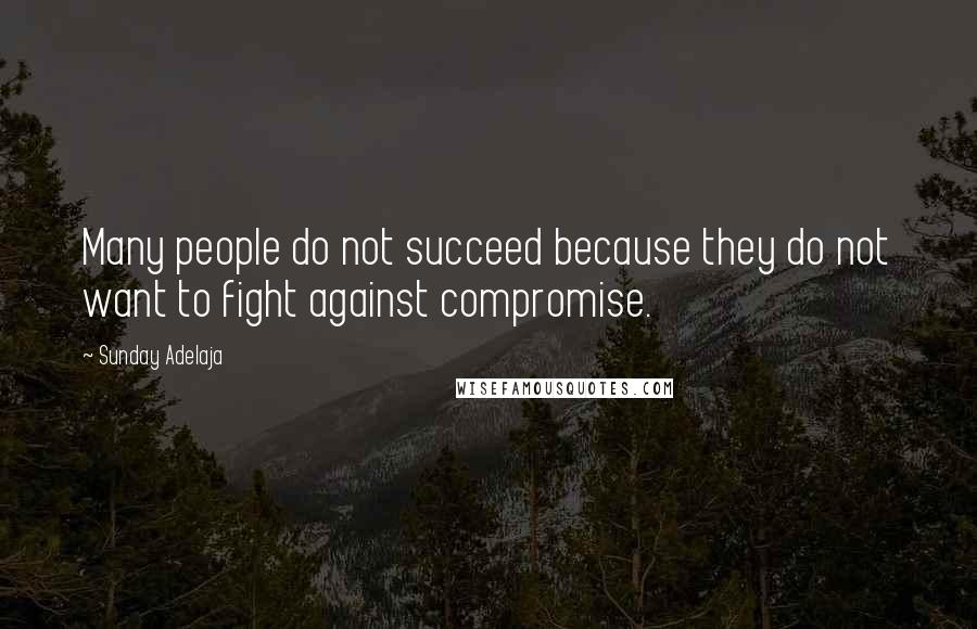 Sunday Adelaja Quotes: Many people do not succeed because they do not want to fight against compromise.