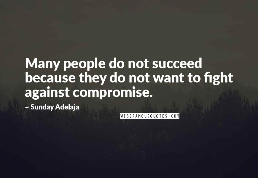 Sunday Adelaja Quotes: Many people do not succeed because they do not want to fight against compromise.