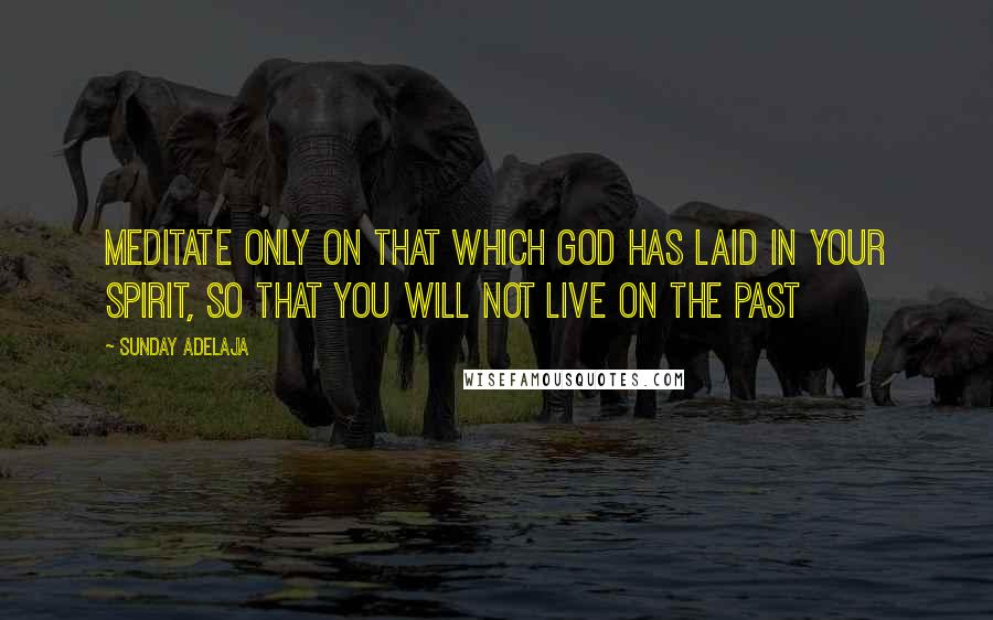 Sunday Adelaja Quotes: Meditate only on that which God has laid in your spirit, so that you will not live on the past