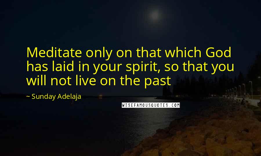 Sunday Adelaja Quotes: Meditate only on that which God has laid in your spirit, so that you will not live on the past