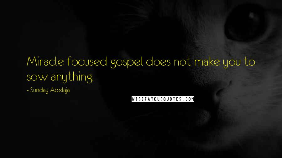 Sunday Adelaja Quotes: Miracle focused gospel does not make you to sow anything.