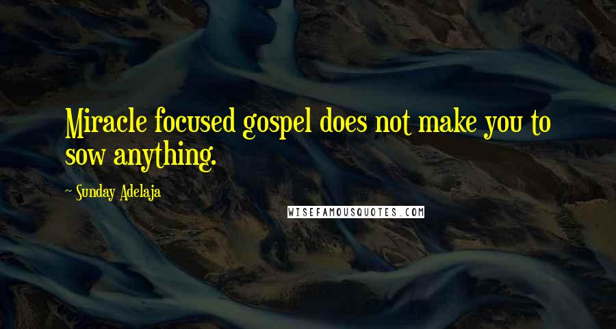 Sunday Adelaja Quotes: Miracle focused gospel does not make you to sow anything.