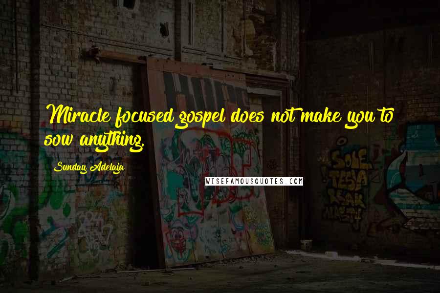 Sunday Adelaja Quotes: Miracle focused gospel does not make you to sow anything.