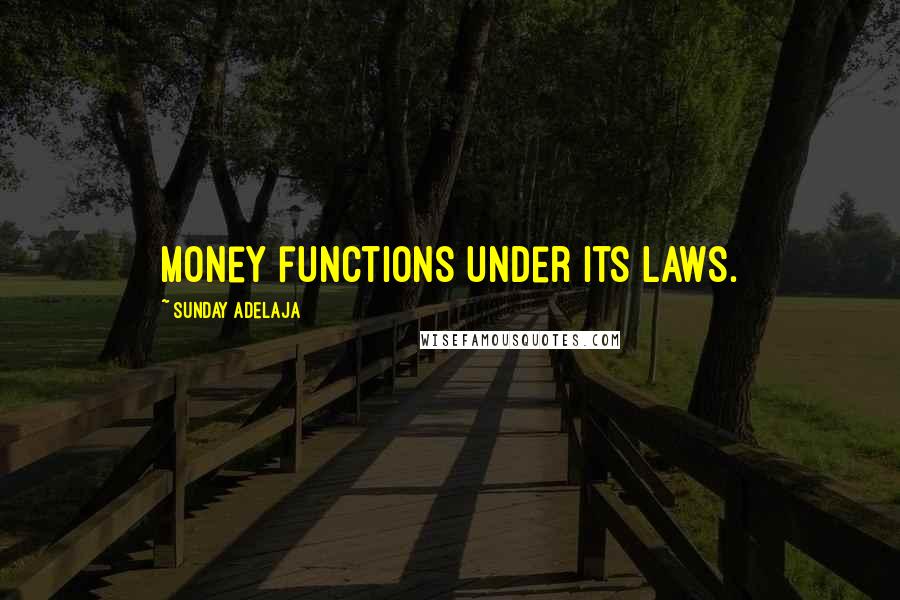 Sunday Adelaja Quotes: Money functions under its laws.