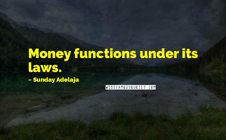 Sunday Adelaja Quotes: Money functions under its laws.