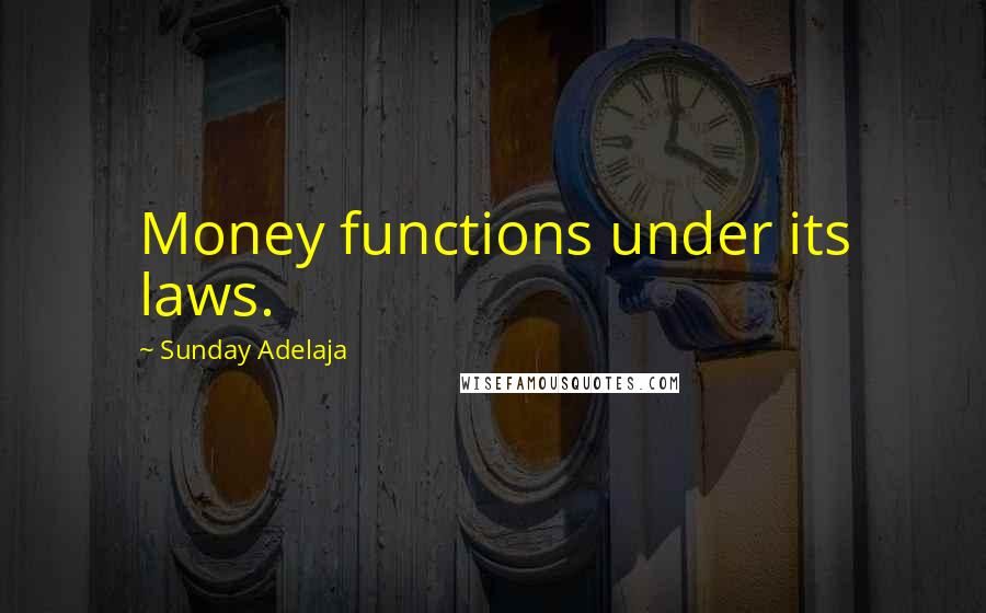 Sunday Adelaja Quotes: Money functions under its laws.
