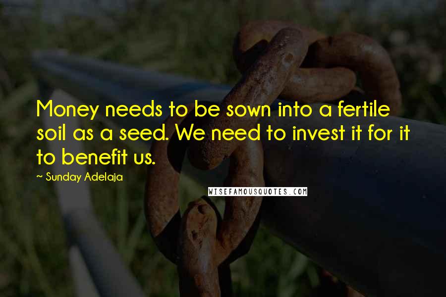 Sunday Adelaja Quotes: Money needs to be sown into a fertile soil as a seed. We need to invest it for it to benefit us.
